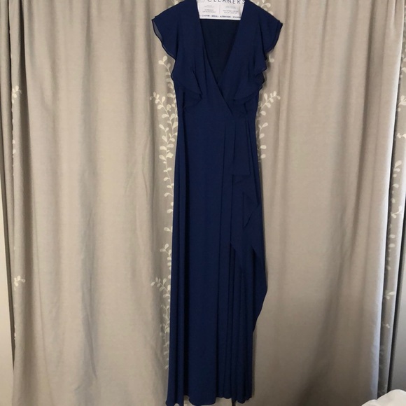 BCBG Blue Flutter Sleeve Dress - Picture 2 of 5